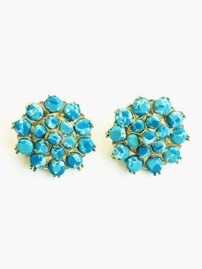 Modafleur Larimar Stone Earrings in Turquoise One Size Womens Jewelry
